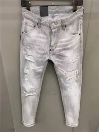 Pop Mens jeans pantaloni da ciclismo uomo jean för män motociclo klassiska rippade hål motorcykel biker denim pant varumärke mode designer hip hop foro byxor