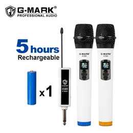 G-Mark X120V Trådlös mikrofoninspelning Karaoke Dynamic Handheld Mic Lithium Batteri Mottagare