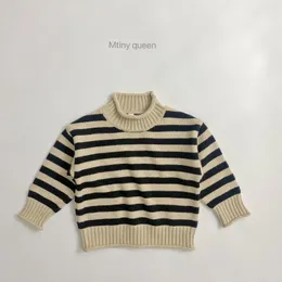 Winter Kids Sweaters Boys Pullover Striped Girls Knitwear Soft Toddler Warm Sweater Coats