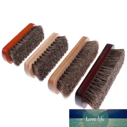 Horsehair Shoe Brush Polish Natural Leather Real Horse Hair Soft Polishing Tool Cleaning Brush For Suede Nubuck Boot