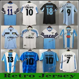 1999 2000 2001 LAZIO Retro CRESPO VERON Jerseys KLOSE SERGEJ 91 92 98 99 GASCOIGNE NEDVED Soccer jersey NESTA SALAS football chemise