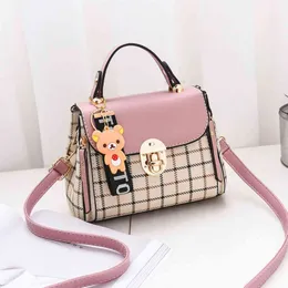 HBP Non- Fashionable little bag women Korean girl Single Shoulder Messenger Bag lattice square 3 sport.0018