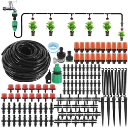 25m Nawadnianie DIY system nawadniania DIY Automatyczny podlewanie wąż ogrodowy Micro Drip Zestawy nawadniające z regulowanymi oporami 210610