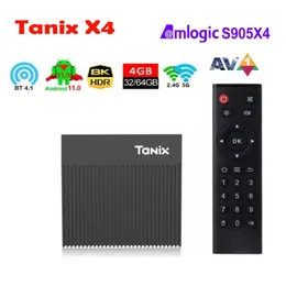 Tanix X4 TV Box Android 11.0 Amlogic S905X4 4G 32G 64G 2.4G 5G Dual Wifi BT Youtube 100M HD Smart Media Player 8K Set topbox pk me cool km2