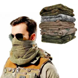 190*90cm Tactical Military KeffIyeh Net Mesh Neck Scarf Men Scrim Veil Shemagh Head Wrap Face Bandana Outfit Headband Gear Cycling Caps & Ma