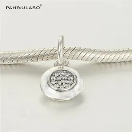 100 % 925er Sterlingsilber-Schmuck-Charm-Perle, passend für Silber-Charm-Armband, Halsband, Signatur, gepflastert, baumelnde Perle, Damen-DIY-Schmuck Q0531