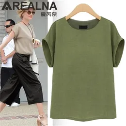 AREALNA Summer Kawaii T Shirt women tops Harajuku BasicT-shirts Female Casual Loose tshirt camiseta feminina Plus Size 5XL T200516