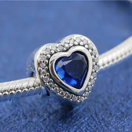 Solid 925 sterling silver mousserande kärlek hjärta pärla passar europeiska pandora smycken charm pärlor armband