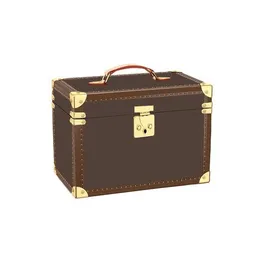 حقيبة كلاسيكية حقيبة المرأة سيدة مجوهرات مربع السفر ماكياج خشبي طبقتين الحقائب مخلب جلد طبيعي كيت المنظم محفظة