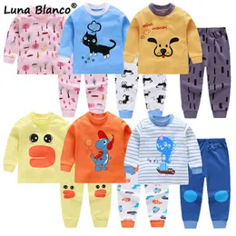 Pajama sätter unisex 6m-5t baby pojke flicka pyjamas kostym bomull pjs kläder uppsättning höst vinter mjuk sömnkläder för nyfödda g1023