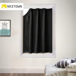 Nicetown 휴대용 여행 블랙 아웃 빨판 블라인드 커튼 드레이프 주방 욕실 지붕 창, 1 패널 210913에 대 한 쉽게 조절 가능