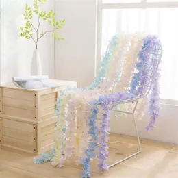 10PCS 200CM Wisteria Artificial Flowers Hanging Vine RattanFor Home Garden Wedding Decoration Fake Flower String Silk Flowers