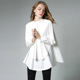 Europe Solid Color Women's Shirts Autumn and Spring Ladies Blouses Tops St Collar Long Sleeve Women Clothing 210615