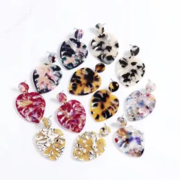 Leaf Acrylic Earrings for Women Vintage Plant Resin Statement Drop Earrings Jewelry Gift pendientes Long Brincos