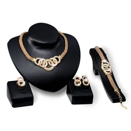 Earrings & Necklace Gold Vintage Jewelry Sets African Bead Beads Statement Bracelet Ring Women Wedding Party Accessories