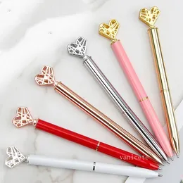 Creative Heart Shaped Ballpoint Pen DIY Metal Ball Pens Office School Supplies Valentine's Day Gift T2I53293