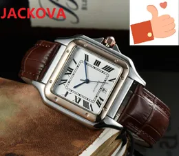 classic Quartz Movement Male Time Clock Watch leather business switzerland highend auto date men dress square roman number male gifts wristwatch