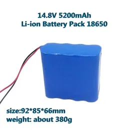 18650 Batteripaket hög kvalitet 12V 14.8V 5200mAh litiumjonbatteri 4s Li-ion Pouch Cell laddningsbart för scenlätt ljudvisuell fackla