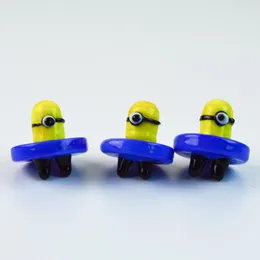 OD 28mm Minions UFO Style Yellow Unique Beautiful Glass Carb Cap For Quartz Banger Nails Glass Water Smoking Pipes