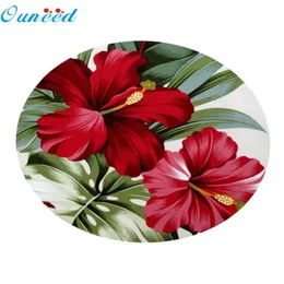 Bath Mats Bathroom Carpet Plant Pattern Floor Botany Round Mat Tapis Salle De Bain Drop 2021