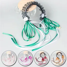 Kobiety Sweet Lolita Hairbands Girl Cosplay Długa wstążka Opaska Headband Maid Koronki Opaski Hair Hoop Akcesoria do włosów Headwrap