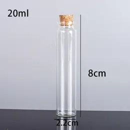 20ML 22X80X12MM Small Mini Clear Glass bottles Jars with Cork Stoppers/ Message Weddings Wish Jewelry Party Favors