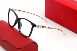 Fashion Panthère Eyeglasses Frame Women sunglasses Iconic Cheetah Cats Eye Sheet Type Metal Leopard Head Buffalo Horn Glasses Black tortoiseshell With box