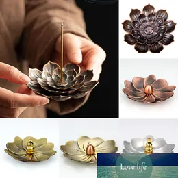 Retro Incense Stick Holder Alloy Lotus Line Incense Burner Metal Crafts Sandalwood Coil Base Red bronze Home Office Decoration