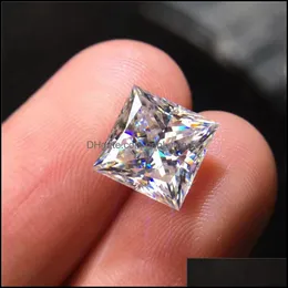 느슨한 다이아몬드 쥬얼리 Lotusmaple 0.08ct - 6ct 공주님 컷 사각형 모양 진짜 D color fl moissanite 다이아몬드 테스트 긍정적 인 돌 각각
