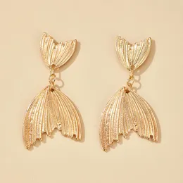 2021 nuovi orecchini da donna a coda di sirena orecchini lunghi in lega d'oro pendenti abbinati a vestiti da donna regalo di gioielli di moda