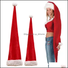 Berets Hats & Caps Hats, Scarves Gloves Fashion Aessories Adt Children Long Christmas Hat For Pluche Santa Cap Year Party Decoration Drop De