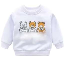 100% cotone Abbigliamento per bambini Cartone animato Orso Ragazzi Ragazze Vestiti Manica lunga Neonati maschi Felpe T-shirt Pullover Abiti Top