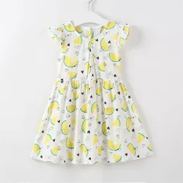Summer Flying sleeve fruit print dress For Baby and Toddler Girl One Pieces Cute 210528