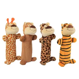 Zabawki dla psów żucia ochrony środowiska Design No Puppy Puppy Zabawki Pluszowe Pup Playhing dla małych i średnich psów Lion Giraffe Tiger Leopard