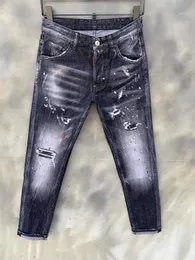 Herrens jeans rabatterade produkter Märke ITALIEN MENS Byxor Män Slim Stretch Denim Trousers Black Hole Pencil för