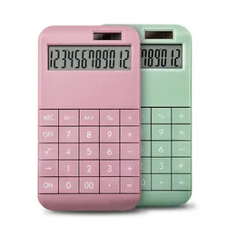 Калькуляторы оптовые, 12-значные, с большой экранной кнопкой, Калькуляторы, солнечный калькулятор с двойным питанием, студенческий офис, школьные принадлежности, 3 цвета x0908
