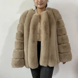 Faux Fur fox Autumn Winter Fur Coat Women Clothes High Quality overcoat Plus Size Thicken Warm Long Coats Female