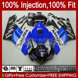 Injektionsform 100% passform för Honda Fairings CBR1000 CBR 1000 RR CC 04-05 BODY 52NO.44 CBR 1000RR 1000CC 2004 2005 CBR-1000 CBR1000RR 04 05 OEM Full Fairing Glossy Blue