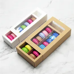 Macaron Boxes with Clear Display Window Cupcake Carriers Bakery Packaging Box for Truffles Muffins Cookies Desserts JKXB2103