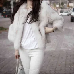 Kobiety Zima Faux Fur Coat Kobieta Sztuczna Futra Kurtka Odzieżowa Panie Pluszowe Grube Ciepłe Futro Płaszcz 211213