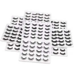 10 Pairs 3D Fake Lashes Set Thick Natural Long Reusable Hand Made False Eyelashes Extensions Soft & Vivid Eyes Makeup Accessory DHL Free