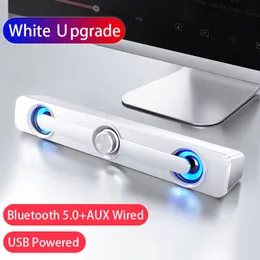TV SoundBar Komputerowe głośniki z LED Light USB Wireless Bluetooth Głośnik Stereo Home Teatr System Desktop Caixa de Som 2021