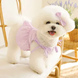 ペットのドレス夏の綿のレースのヘアピンの装飾の子犬の衣装の衣装のための子犬チワワのスカート