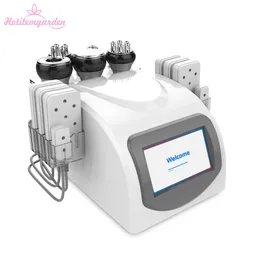 6 i 1 Ultraljuds kavitation Fettavlägsnande Vakuum RF Skinlyftning 5MW-diod Lipo Laser Lllt Kroppskonturering Slimming Beauty Machine