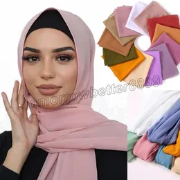 Sciarpa Hijab in chiffon Bandana Scialli semplici Donna musulmana Velo Foulard Islam Turbante Khimar Hijab Donna Scialli lunghi Copricapo