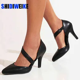 Sukienka Buty Sandalias Guesas Huecas DE 9 CM Para Mujer Zapatos Tacón Alto Boca Baja Puntiagudos Sexy Talla Gran 220303