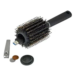 Cabelo Escova Preto Stash Seguro Desfrução Segurança Segurança Hairbrush Escondido VideoSables Recipiente Oco para Caixa de Armazenamento de Segurança Home 259 V2