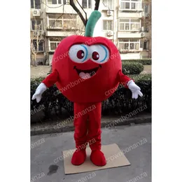 Halloween Red Apple Mascot Costume di alta qualità Cartoon Anime Tema Caratteri adulti Dimensioni Copertura di compleanno Carnevale Outfit Outdoor