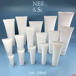 120-200 ml Beyaz Plastik Sıkma Şişe Şampuan Losyonu Krem Boş Yumuşak Tüp Doldurulabilir Kozmetik Yüz Temizleyici ŞişelerGiydi Qtys