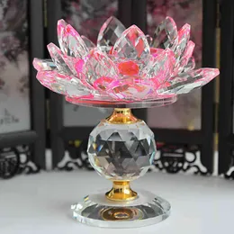 Kristal Lotus Çiçek Mum Tutucusu Tealight Ev Master Master Feng Shui Dekorasyon Süsleri